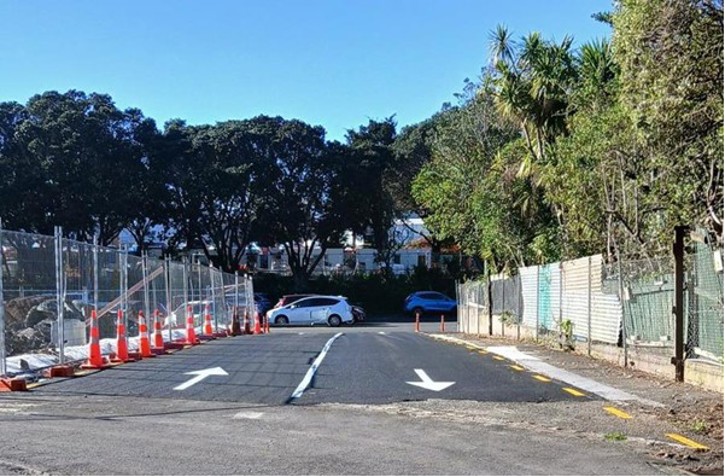 The New Temporary Access Road From Selwyn St Across Mini Golf Site