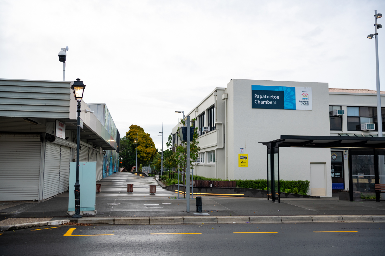 A comparison slider showing the space before works began and an illustrative render of what the finished space could look like. 