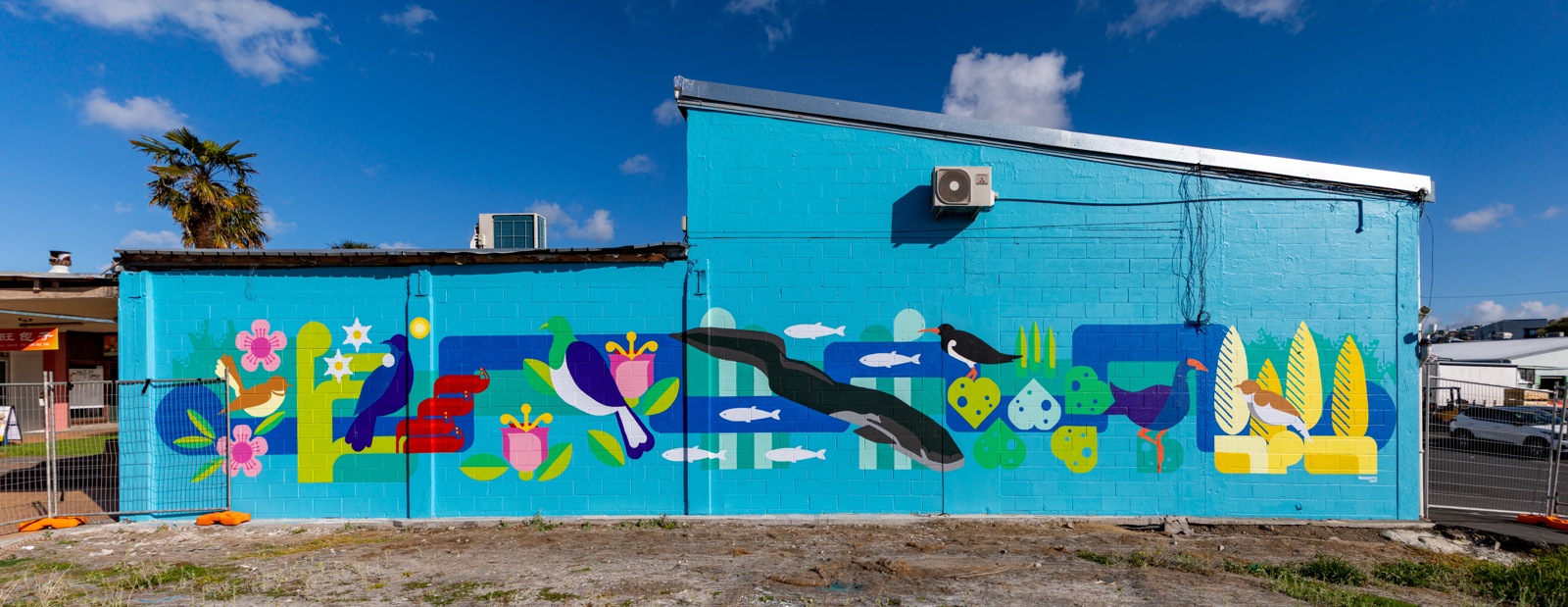 With mural