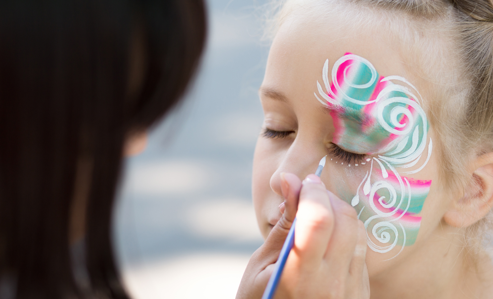 Generic girl getting face painted